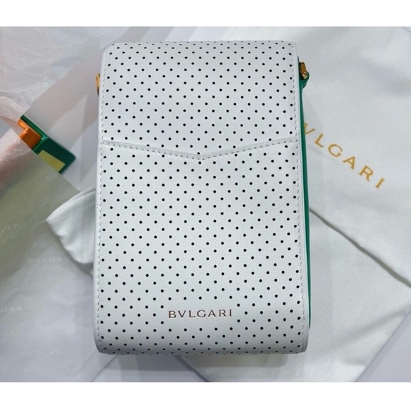Bulgari Perforated White and Green Mini Bag - Picture 11 of 16